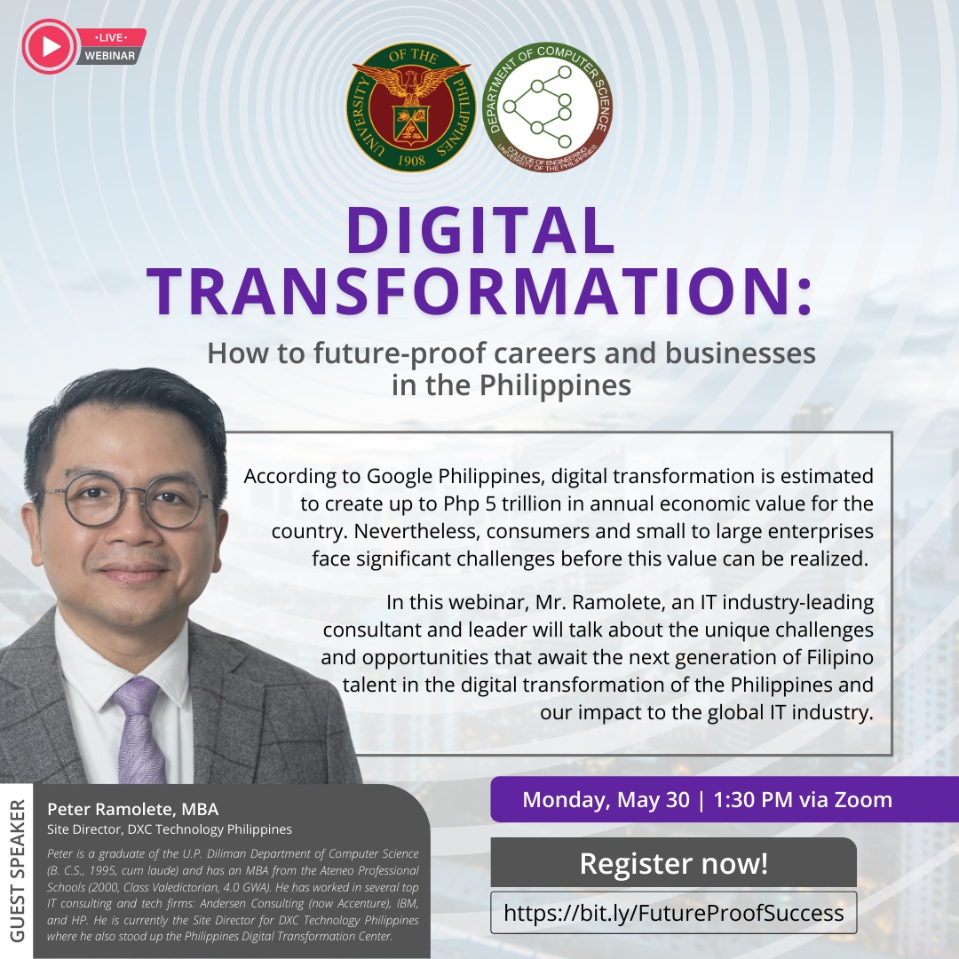 Webinar: "Digital Transformation: How to future-proof careers and businesses in the Philippines" by Peter Ramolete  (MBA)